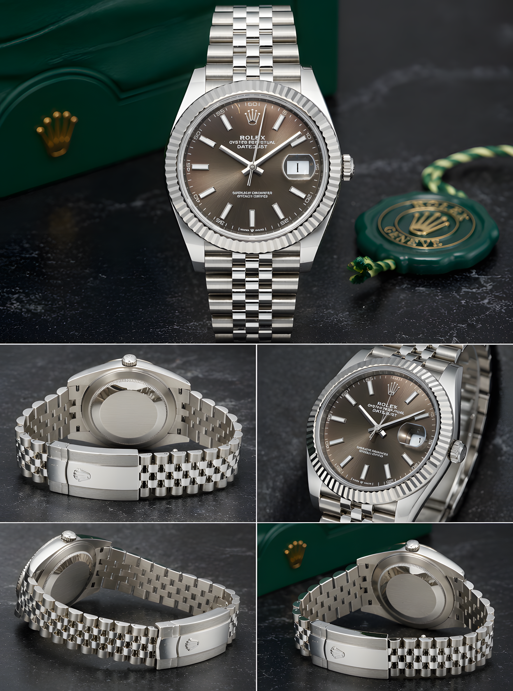 ROLEX DATEJUST 41MM 126334 WIMBLEDON RHODIUM DIAL FLUTED BEZEL JUBILEE BRACELET
