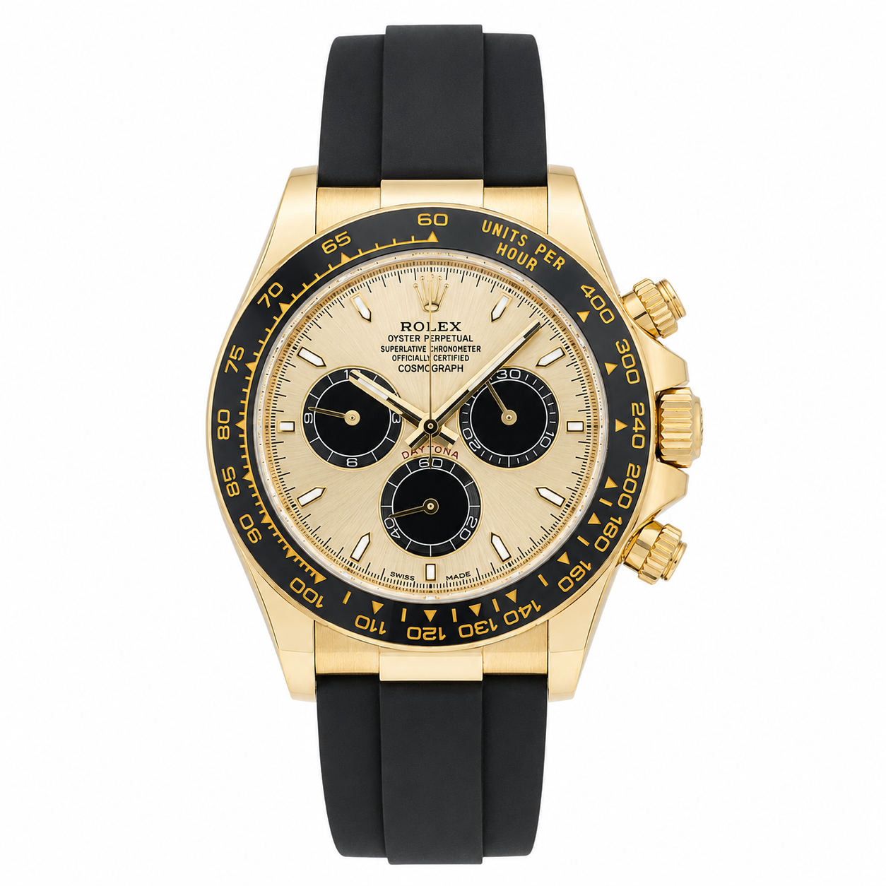 ROLEX DAYTONA "PICCACHU "40MM 126518LN CHAMPAGNE DIAL OYSTERFLEX STRAP YELLOW GOLD