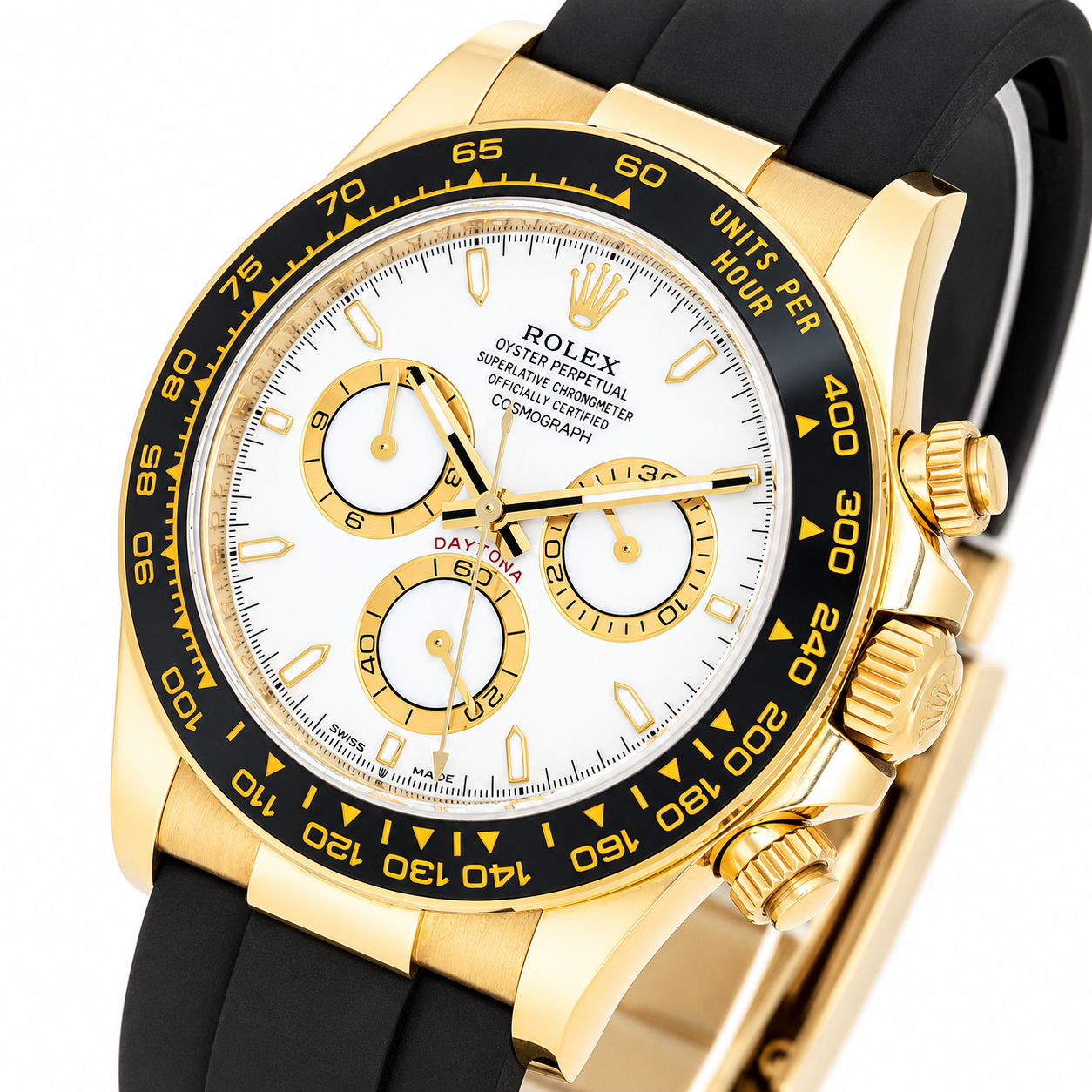 ROLEX DAYTONA 40MM 126518LN WHITE PANDA DIAL OYSTERFLEX STRAP YELLOW GOLD