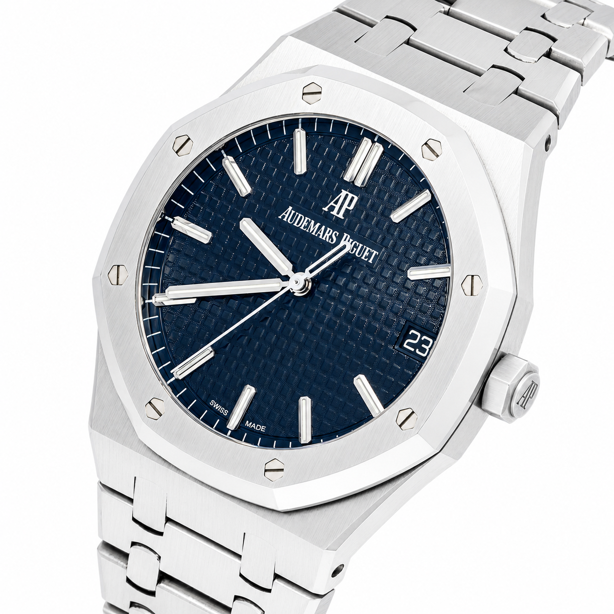 AUDEMARS PIGUET ROYAL OAK SELFWINDING 41MM BLACK GRANDE TAPISSERIE DIAL STAINLESS STEEL BRACELET REF. 15500ST.OO.1220ST.03