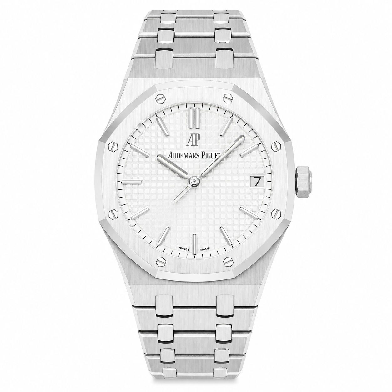 AUDEMARS PIGUET ROYAL OAK SELFWINDING 41MM BLACK GRANDE TAPISSERIE DIAL STAINLESS STEEL BRACELET REF. 15500ST.OO.1220ST.03