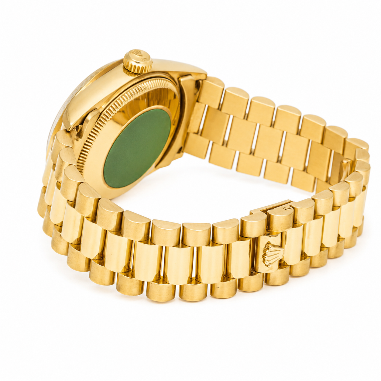 ROLEX DATEJUST PRESIDENT 31MM YELLOW GOLD RED VIGNETTE DIAMOND DIAL WATCH 68278