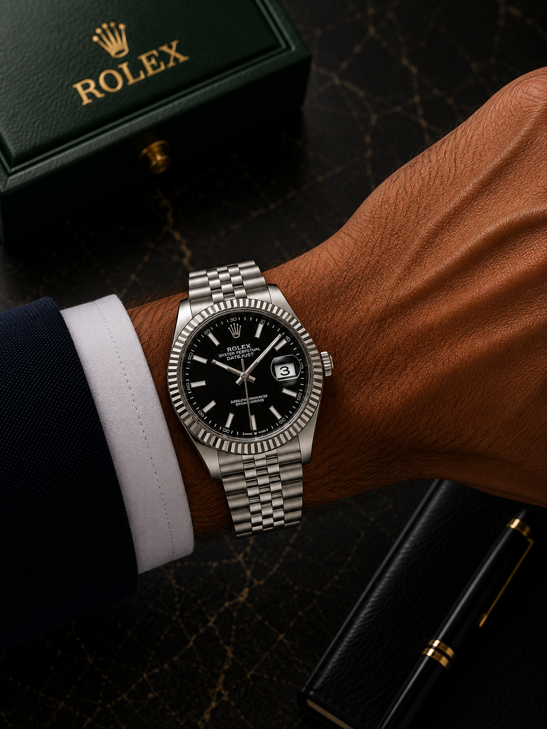 ROLEX DATEJUST 41MM 126334 WIMBLEDON RHODIUM DIAL FLUTED BEZEL JUBILEE BRACELET