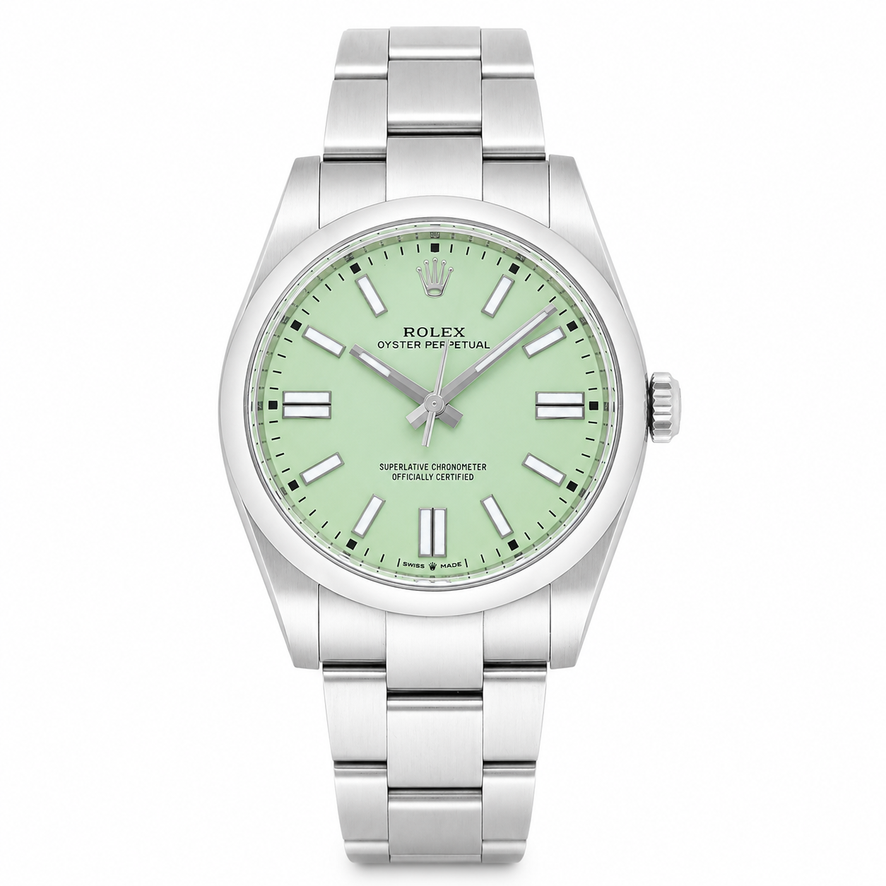 ROLEX OYSTER PERPETUAL 41MM MINT GREEN DIAL STAINLESS STEEL 134300