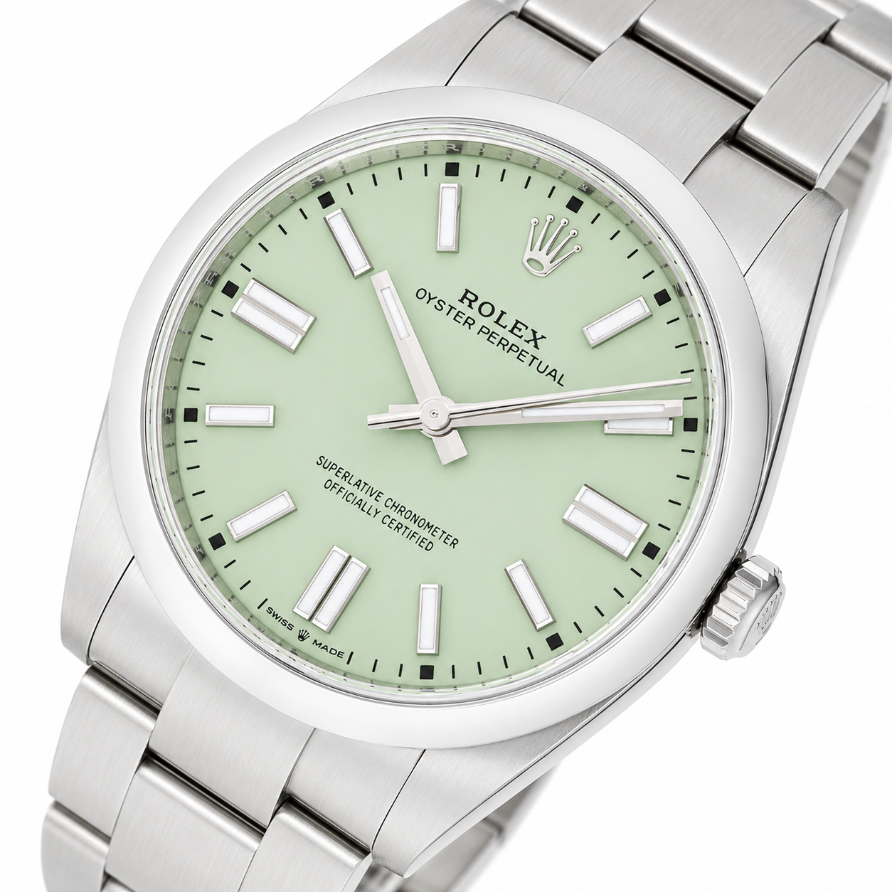 ROLEX OYSTER PERPETUAL 41MM MINT GREEN DIAL STAINLESS STEEL 134300