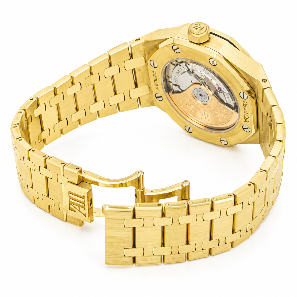 AUDEMARS PIGUET ROYAL OAK SELFWINDING 37MM BLUE DIAL 18K YELLOW GOLD 15450BA.OO.1256BA.02 PRE-OWNED