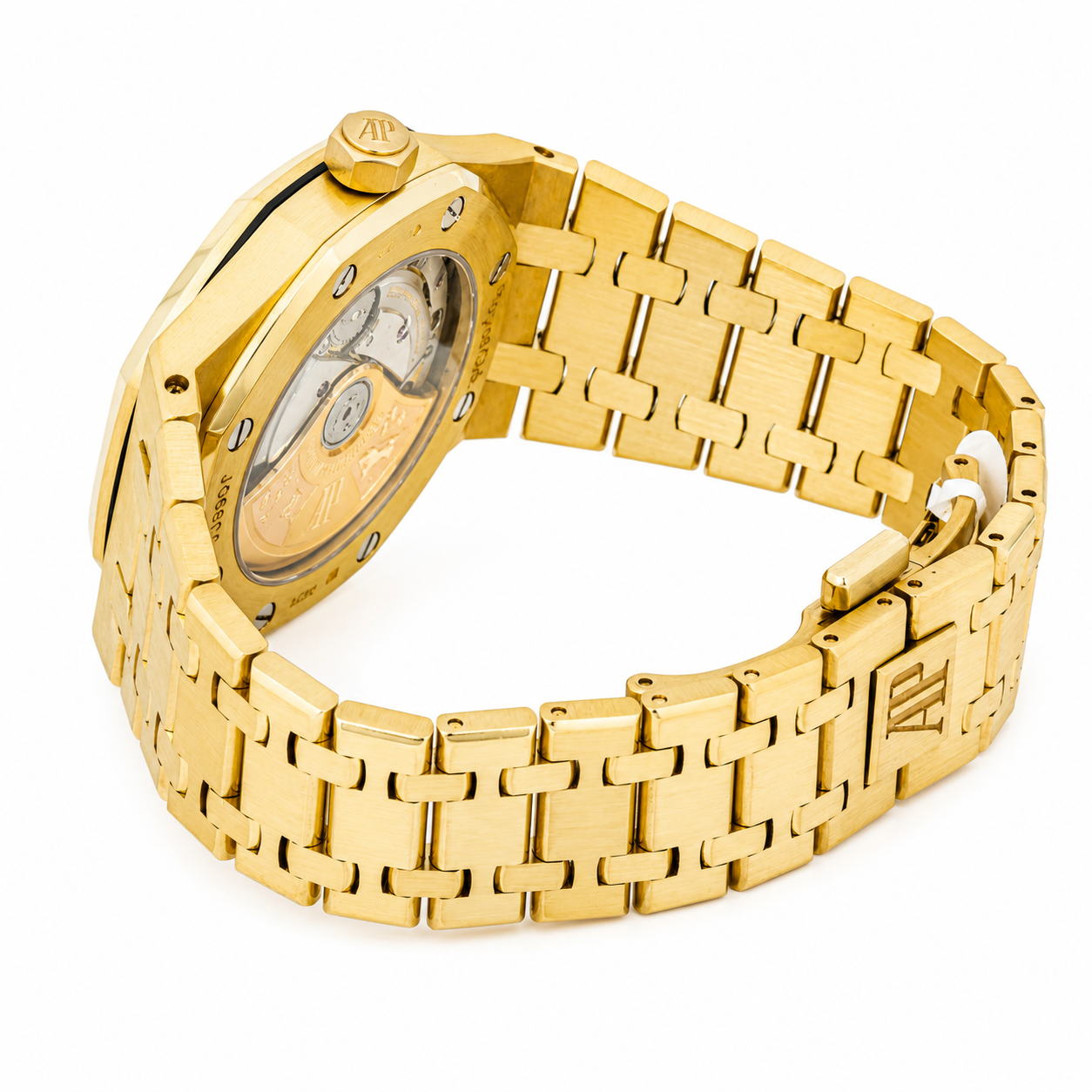 AUDEMARS PIGUET ROYAL OAK SELFWINDING 37MM BLUE DIAL 18K YELLOW GOLD 15450BA.OO.1256BA.02 PRE-OWNED