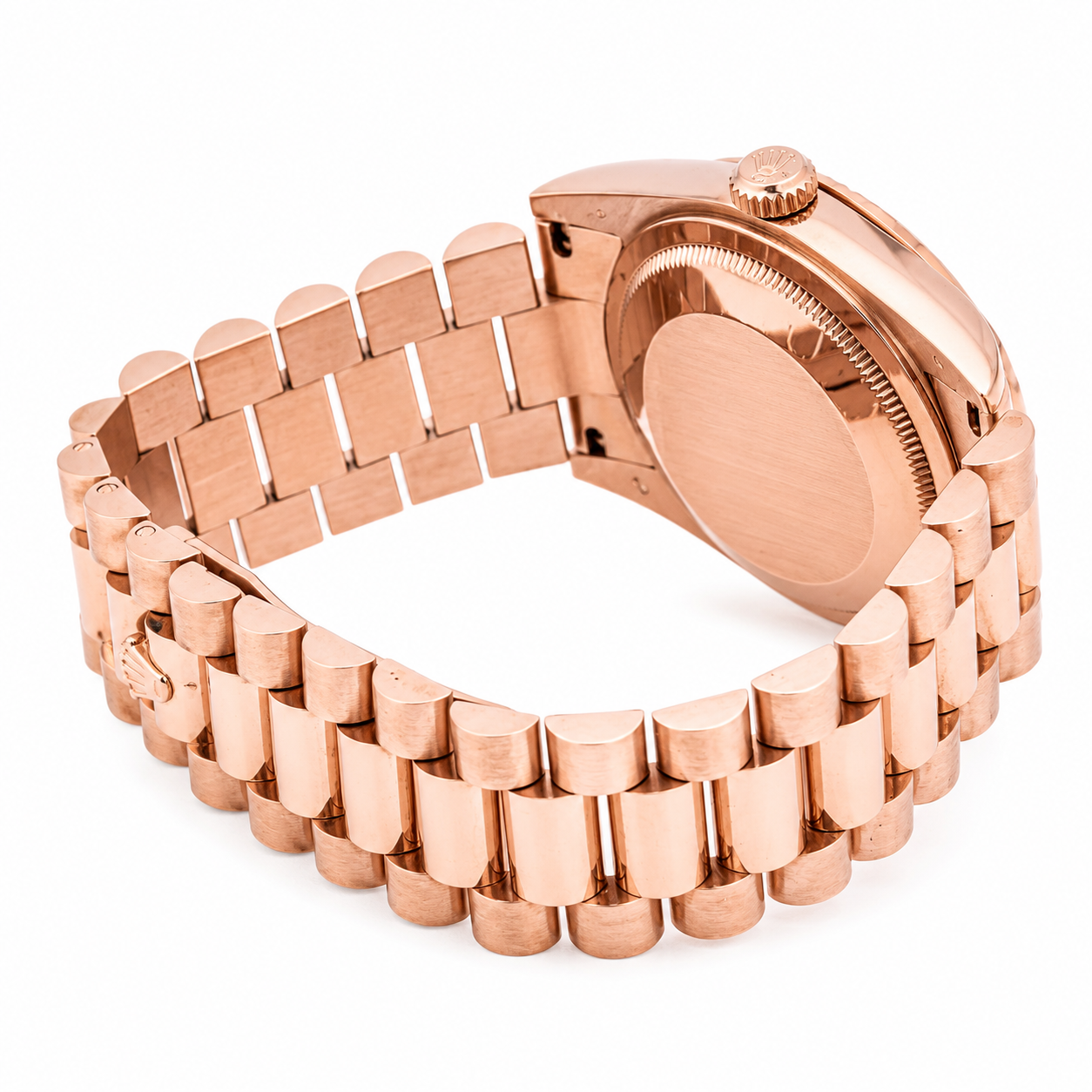 ROLEX DAY-DATE 36MM CHAMPAGNE ROMAN DIAL 18K ROSE GOLD PRESIDENT BRACELET 118235