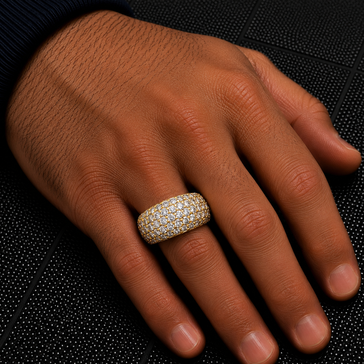 14K GOLD ROUND DIAMOND STATEMENT RING 4.25 CT