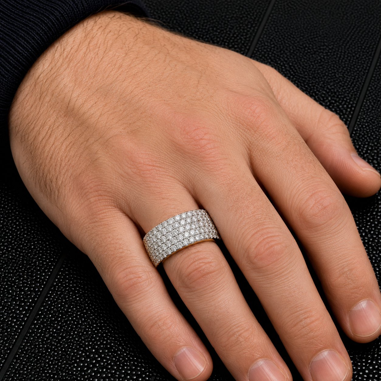 14K GOLD ROUND DIAMOND STATEMENT BAND RING 2.21 CT
