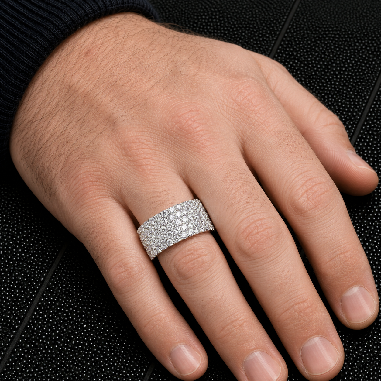 14K GOLD ROUND DIAMOND STATEMENT BAND RING 2.21 CT