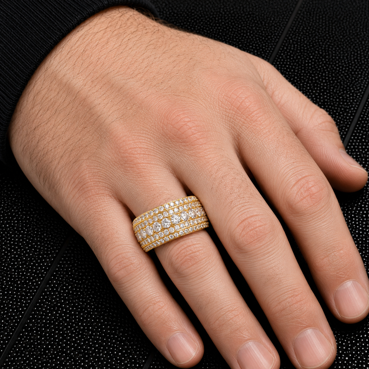 14K GOLD ROUND DIAMOND STATEMENT BAND RING 2.24 CT