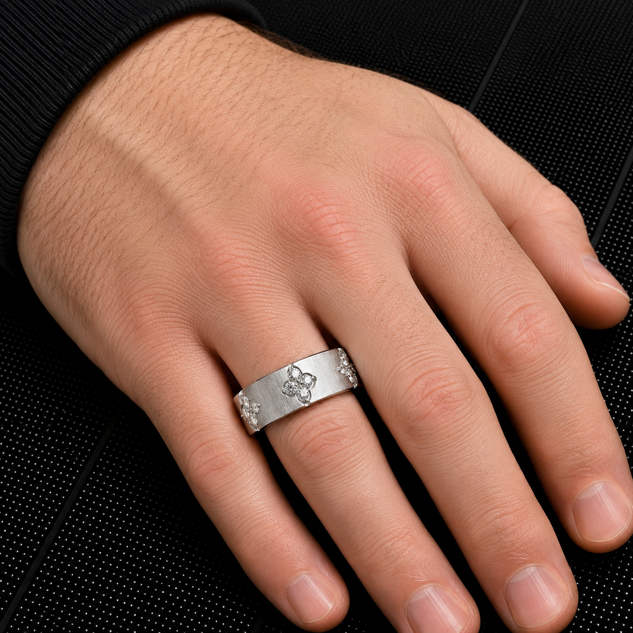 14K GOLD DIAMOND CLOVER RING 0.50 CT
