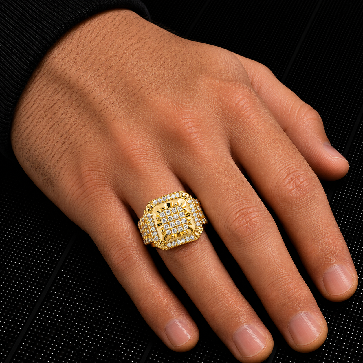 Unisex 14K Yellow/ Rose Gold Fancy Diamond Ring