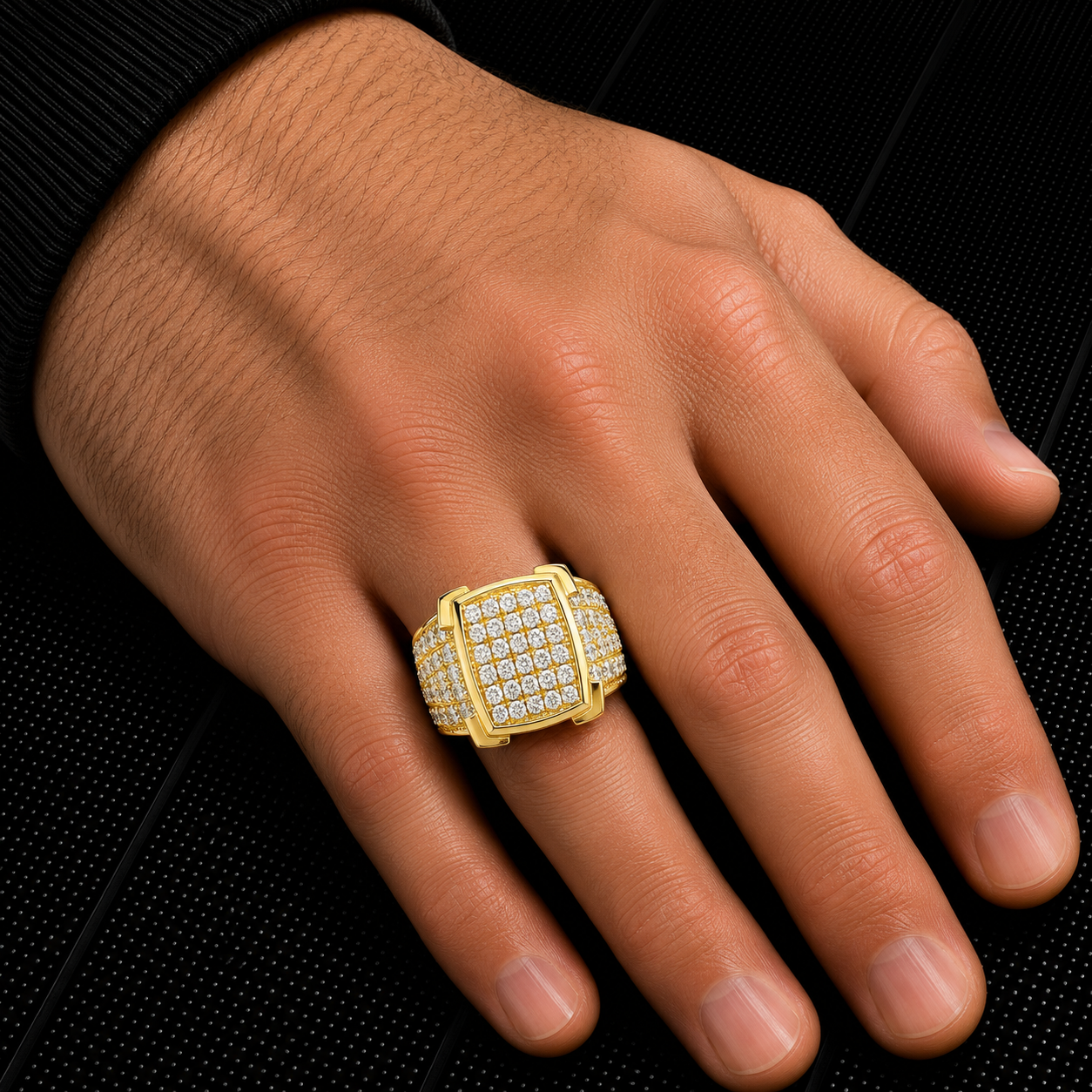 Unisex 14K Yellow/ Rose Gold Fancy Diamond Ring