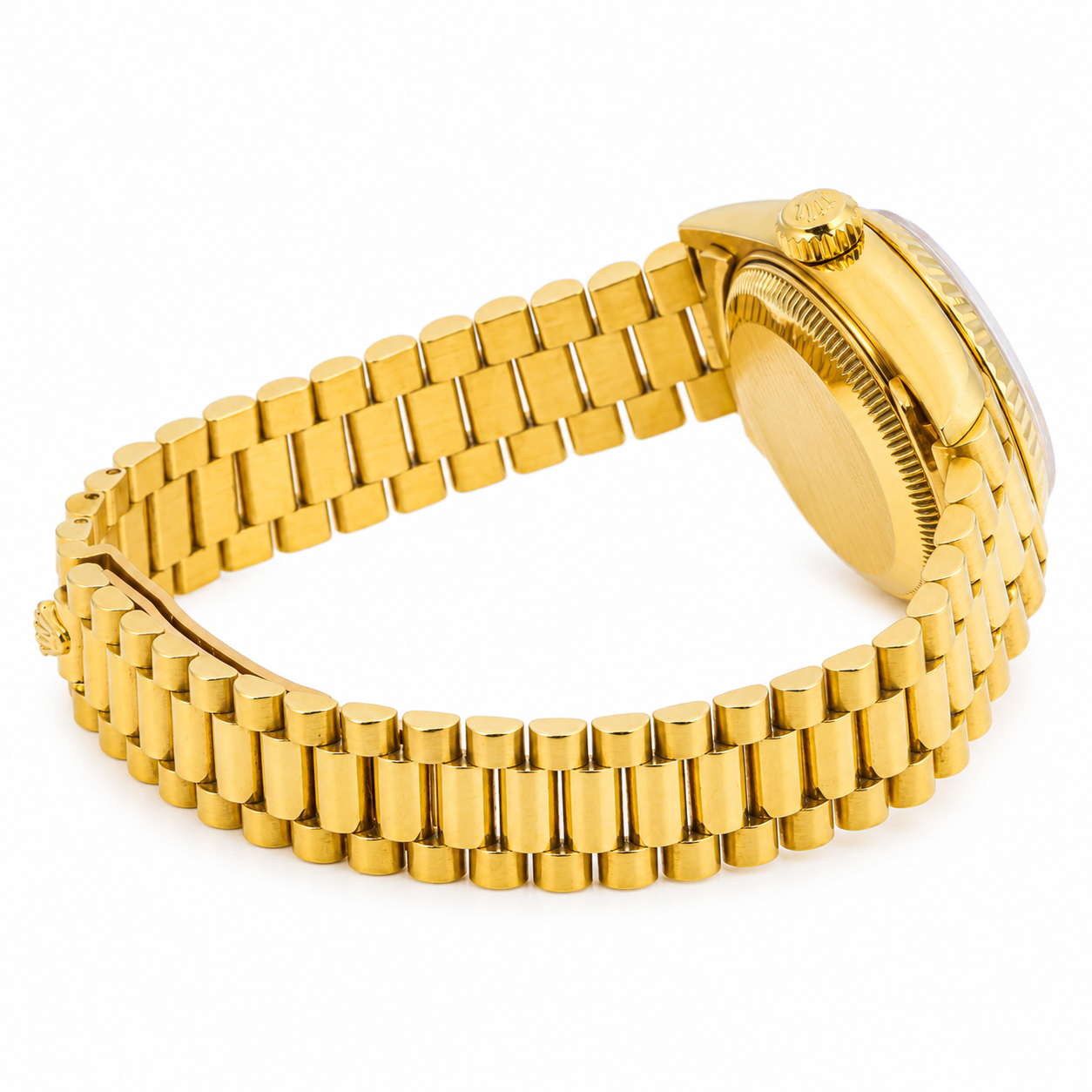 ROLEX LADY DATEJUST 26MM 18K YELLOW GOLD GRAY DIAL PRESIDENT WATCH 69178