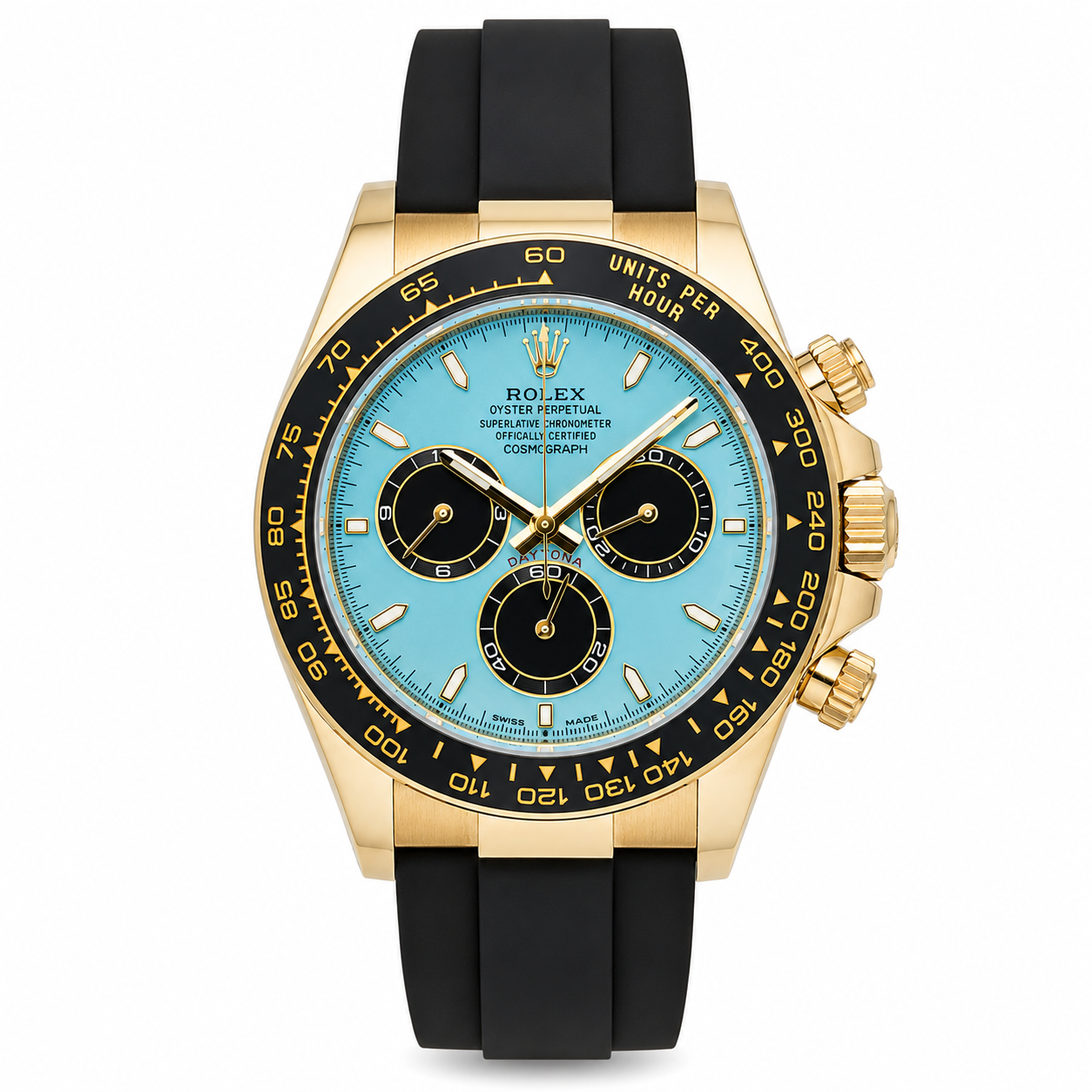 ROLEX DAYTONA 40MM 126518LN YELLOW GOLD BLACK CERAMIC BEZEL OYSTERFLEX BRACELET