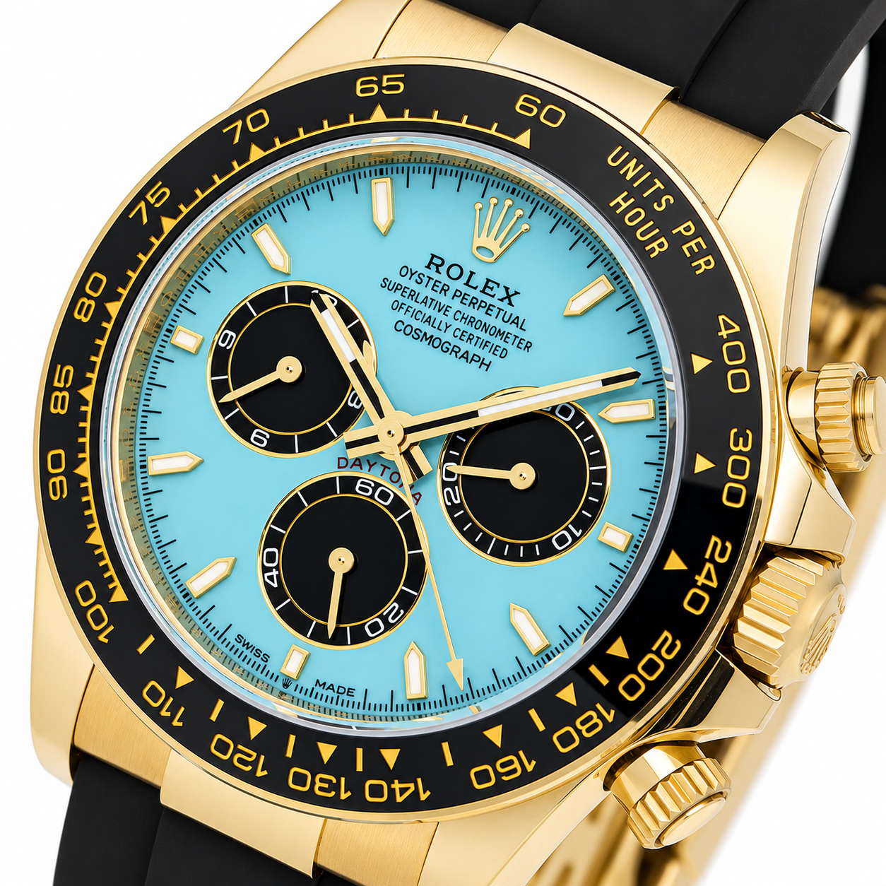 ROLEX DAYTONA 40MM 126518LN YELLOW GOLD BLACK CERAMIC BEZEL OYSTERFLEX BRACELET