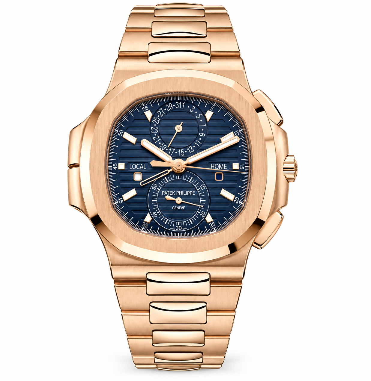 Patek Philippe Nautilus 40.5MM 5990/1R-001 Blue Dial Rose Gold Bezel 18K Rose Gold Bracelet