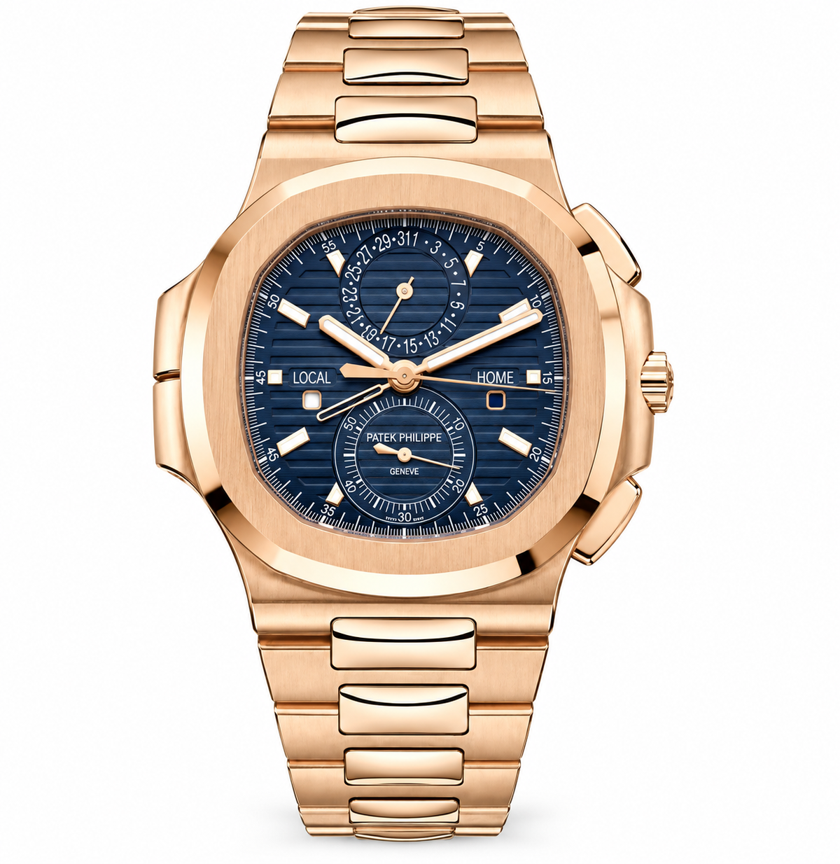 Patek Philippe Nautilus 40.5MM 5990/1R-001 Blue Dial Rose Gold Bezel 18K Rose Gold Bracelet