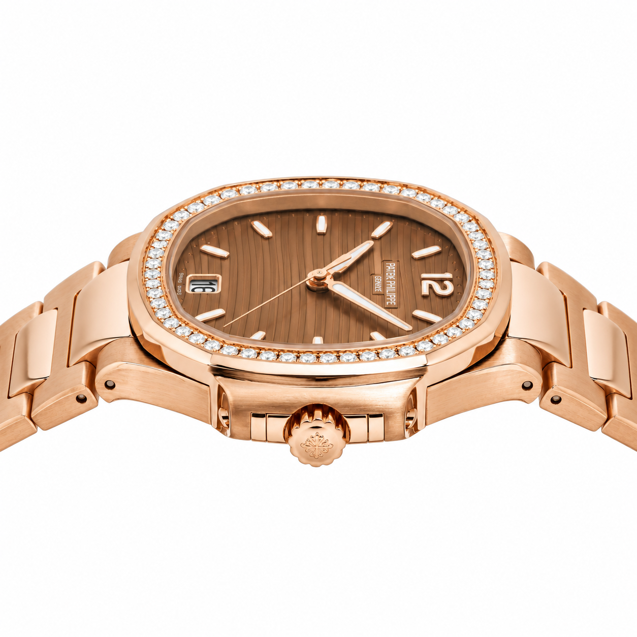 Patek Philippe Nautilus 35.2MM 7118/1200R-010 Brown Opaline Dial Rose Gold Bezel 18K Rose Gold Bracelet