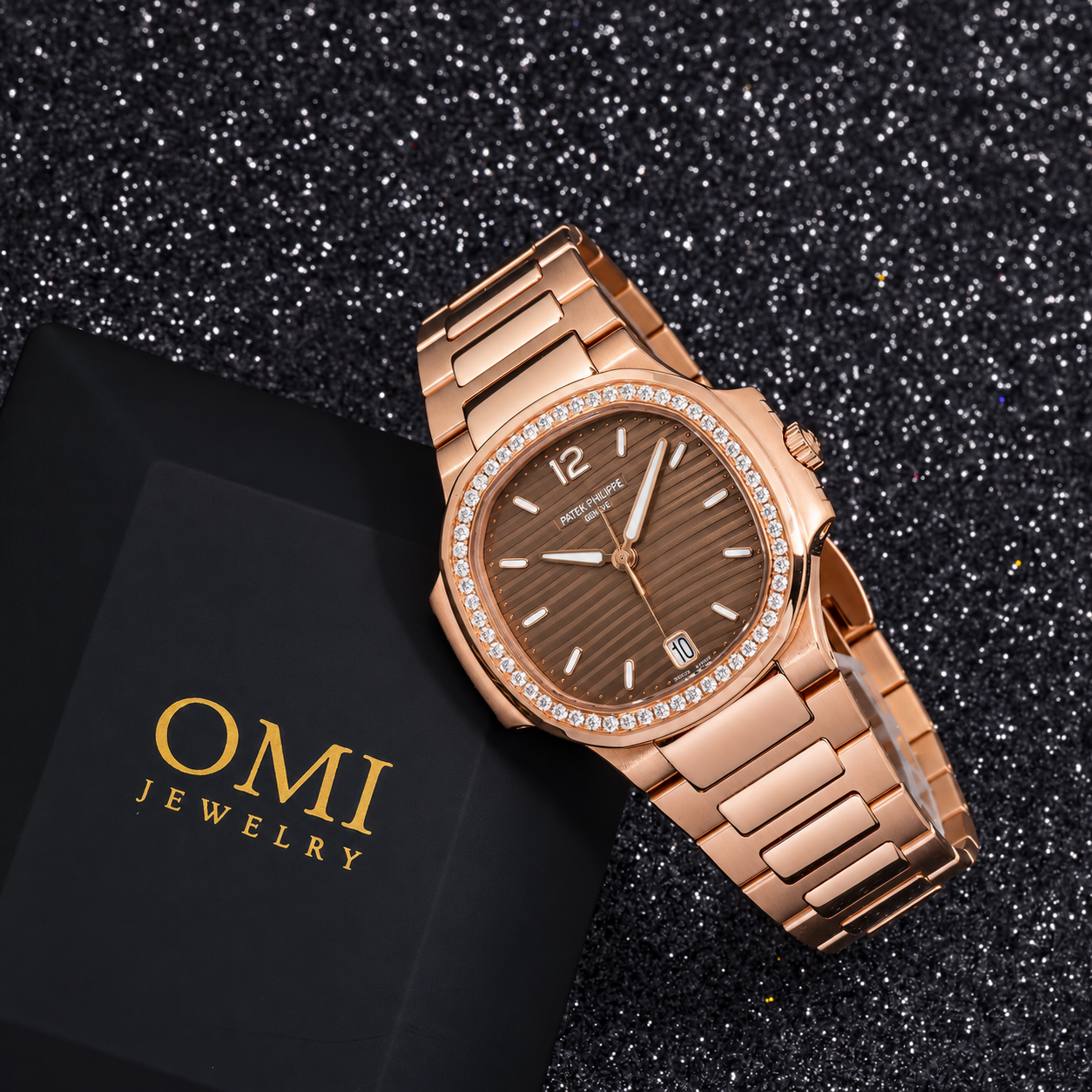 Patek Philippe Nautilus 35.2MM 7118/1200R-010 Brown Opaline Dial Rose Gold Bezel 18K Rose Gold Bracelet