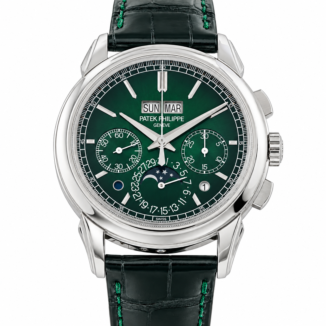 Patek Philippe Grand Complications 41MM 5270P-014 Green Dial Platinum Bezel Black Alligator Leather Strap