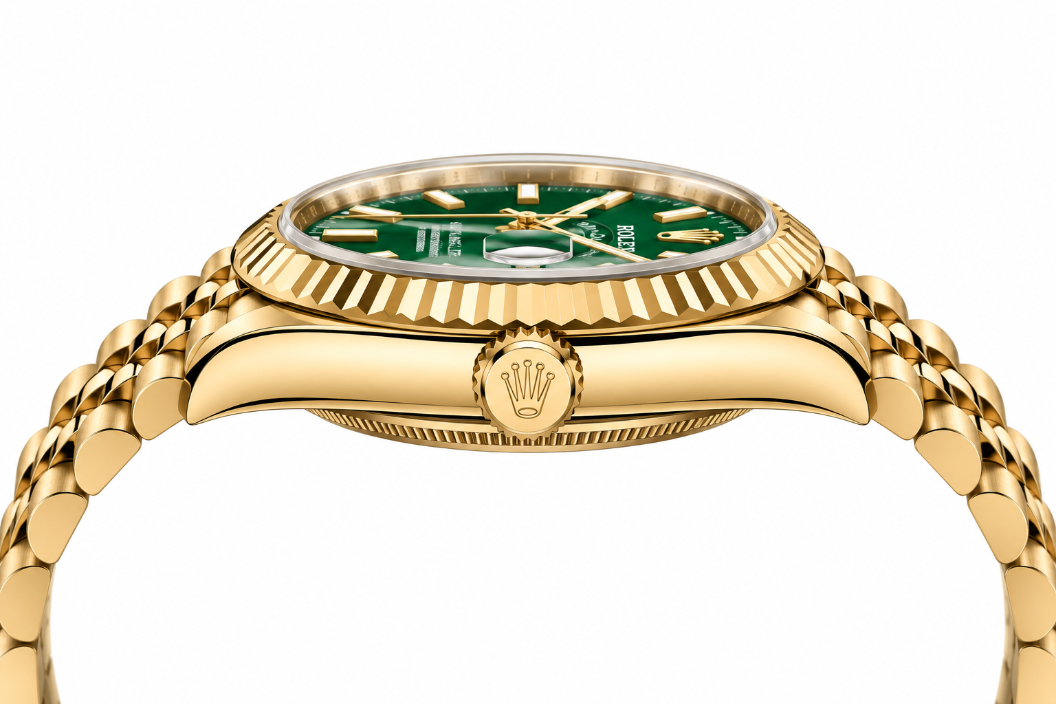 ROLEX SKY-DWELLER 336938 GREEN DIAL 18K YELLOW GOLD JUBILEE
