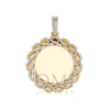 10K GOLD DIAMOND BARBED WIRE CIRCLE PICTURE PENDANT 1.71 CT