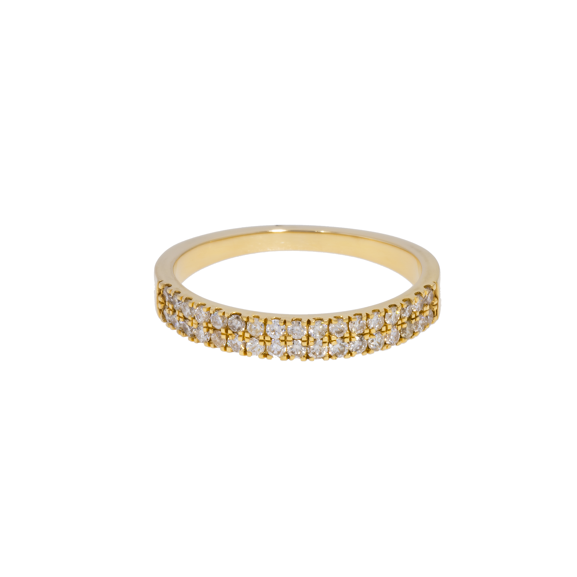 14K GOLD ROUND DIAMOND BAND RING 0.65 CT