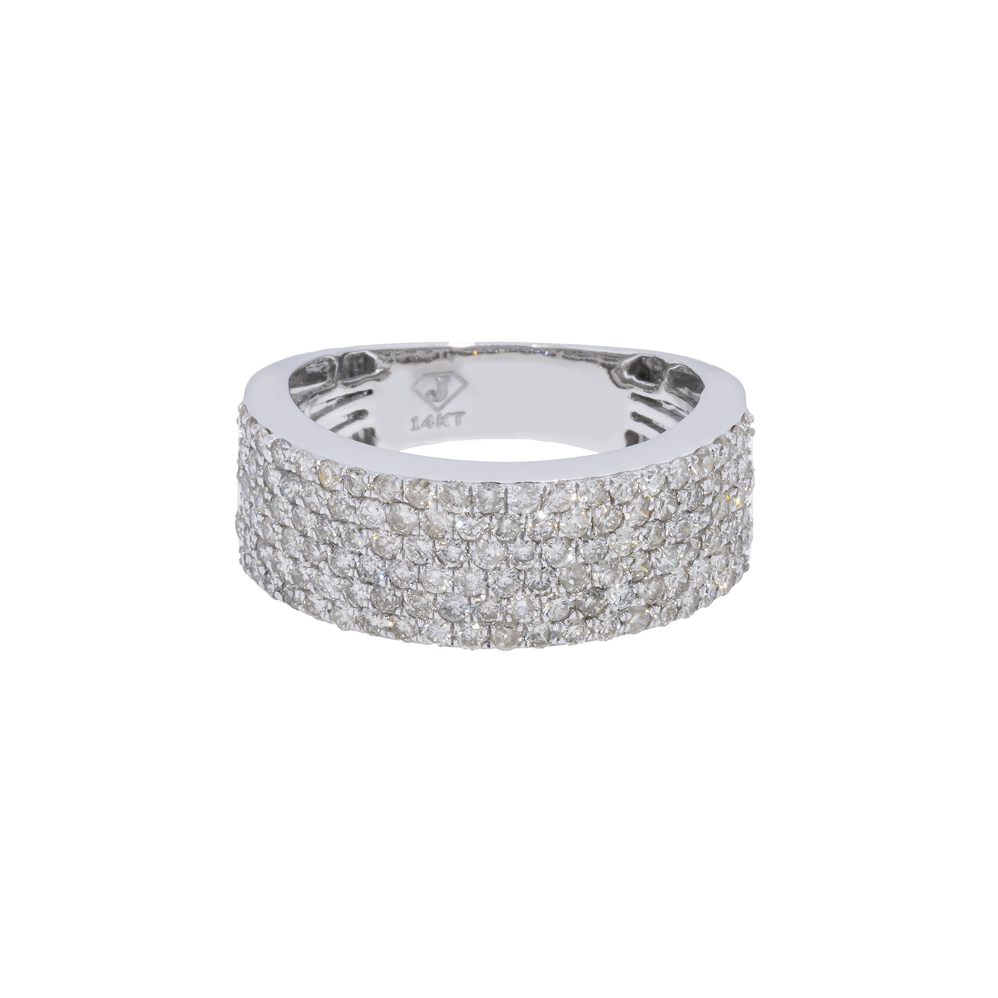 14K GOLD ROUND DIAMOND STATEMENT BAND RING 2.21 CT