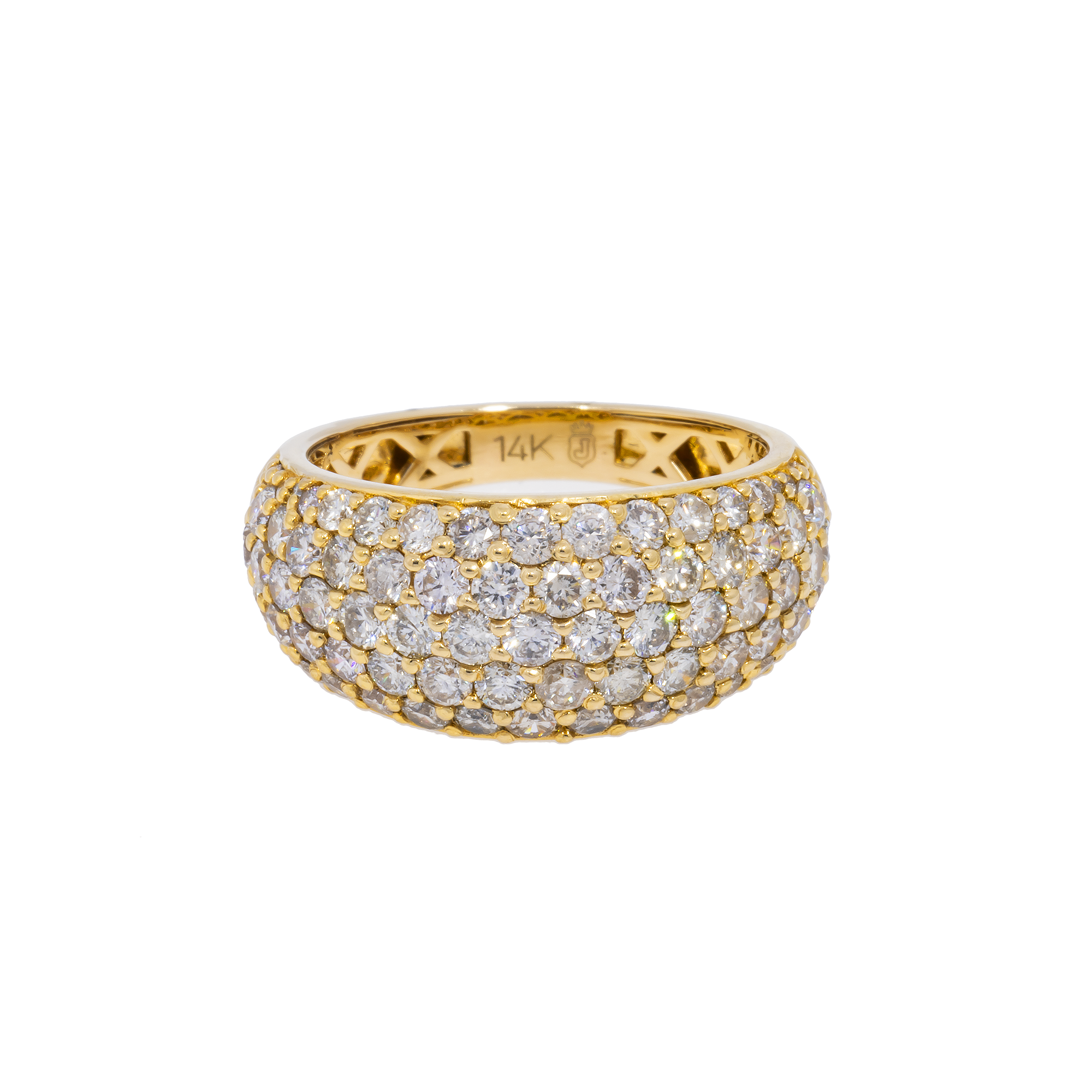 14K GOLD ROUND DIAMOND STATEMENT RING 4.25 CT
