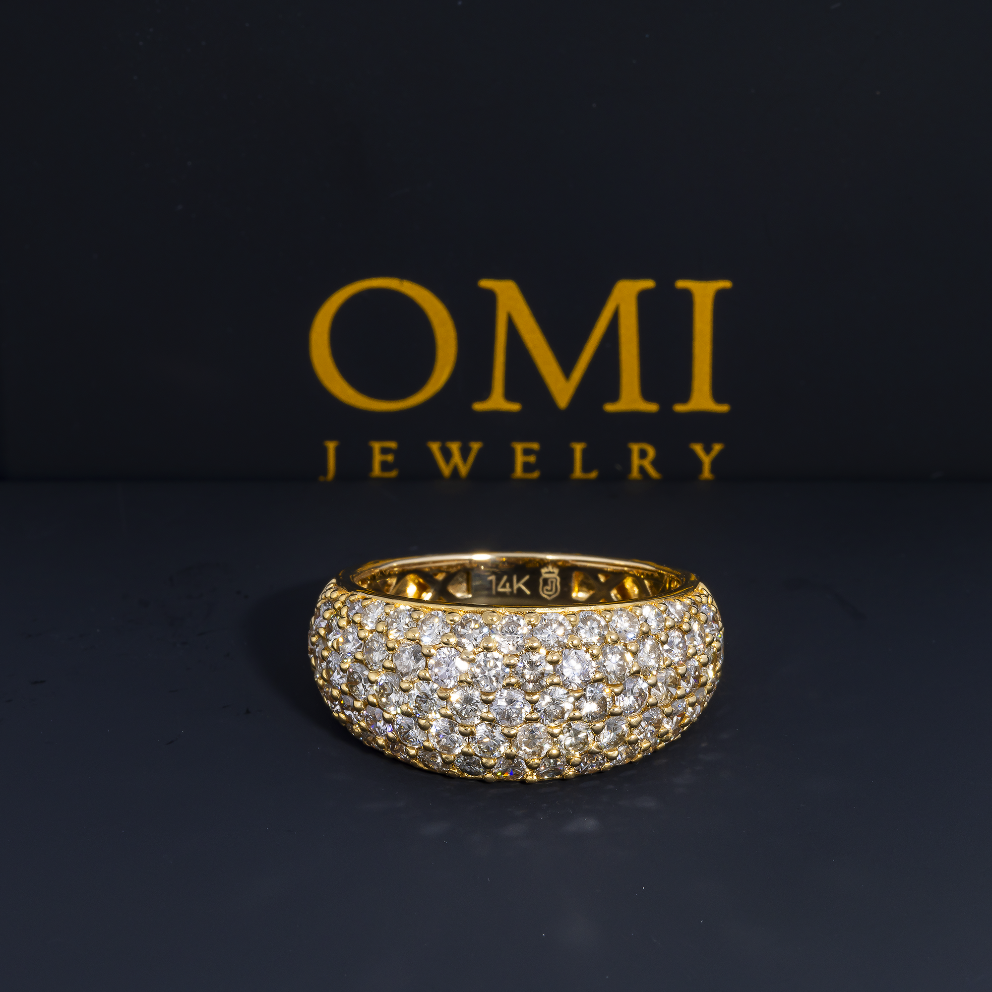 14K GOLD ROUND DIAMOND STATEMENT RING 4.25 CT