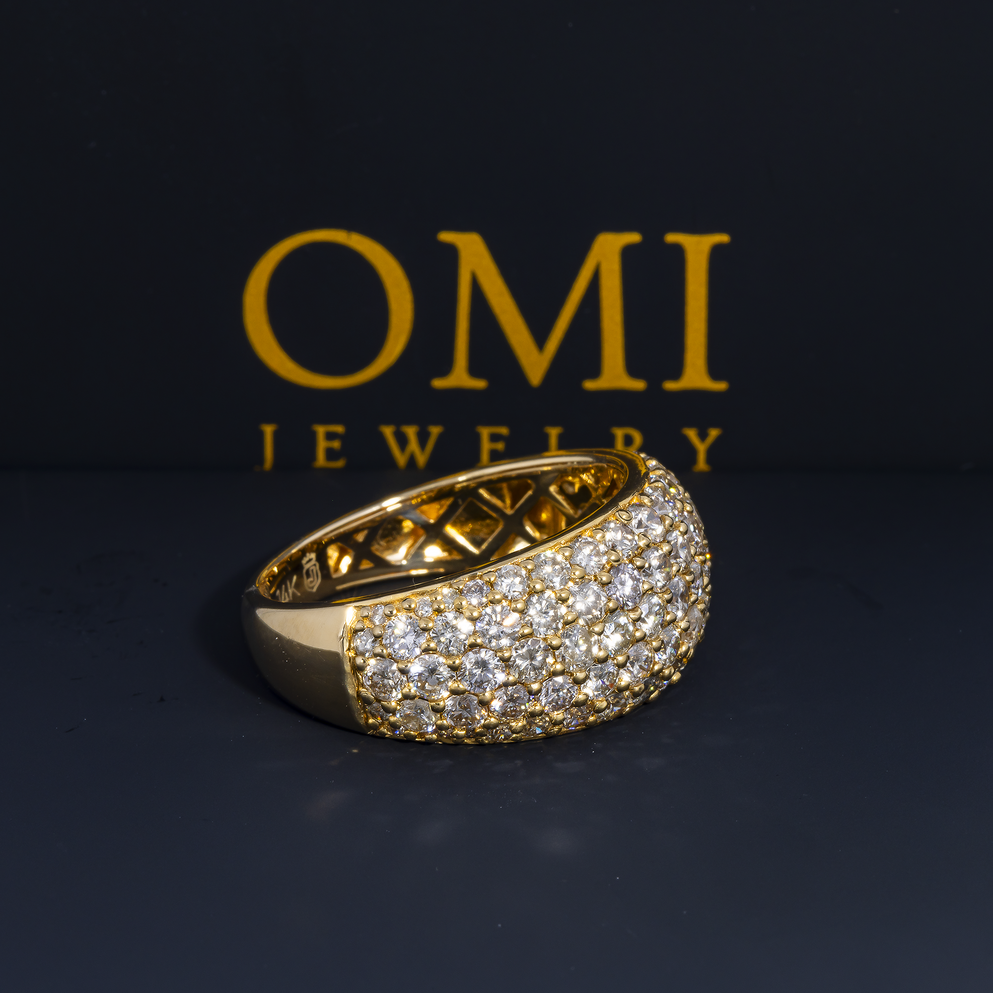 14K GOLD ROUND DIAMOND STATEMENT RING 4.25 CT