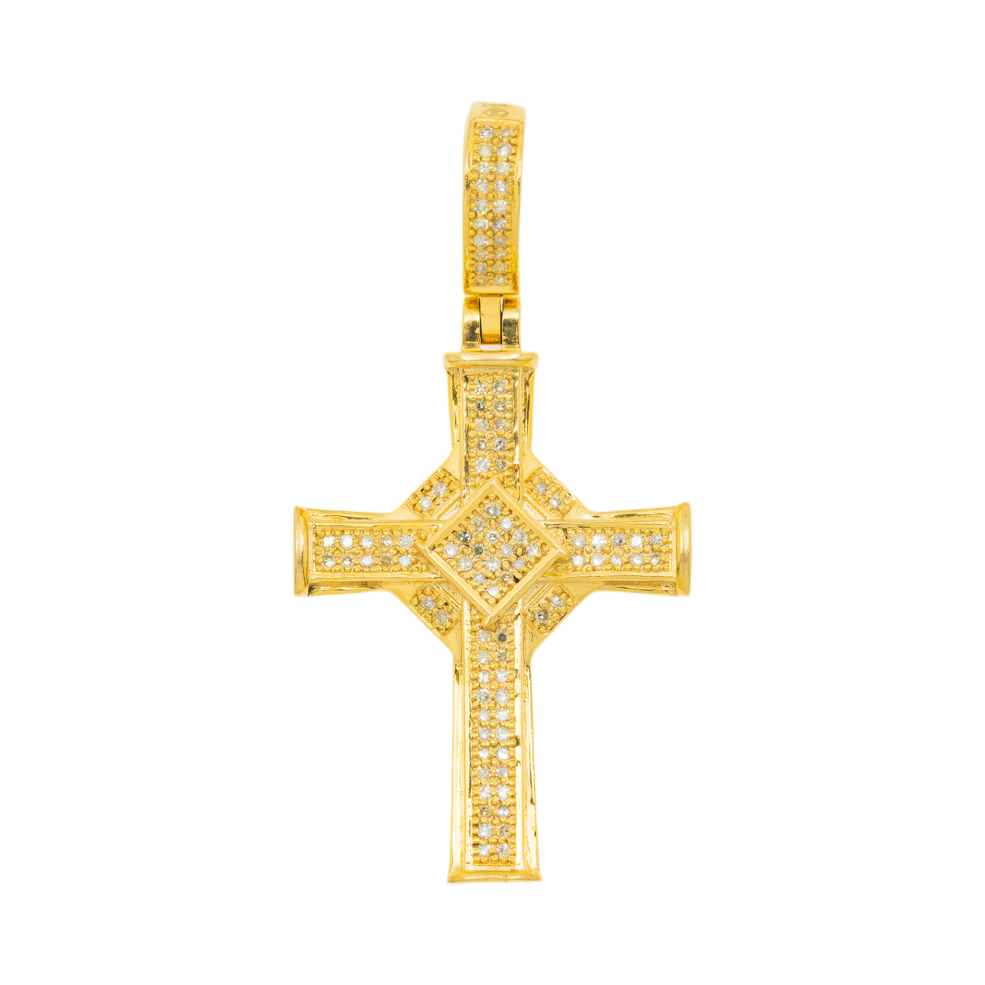 10K GOLD DIAMOND CROSS PENDANT 0.34 CT