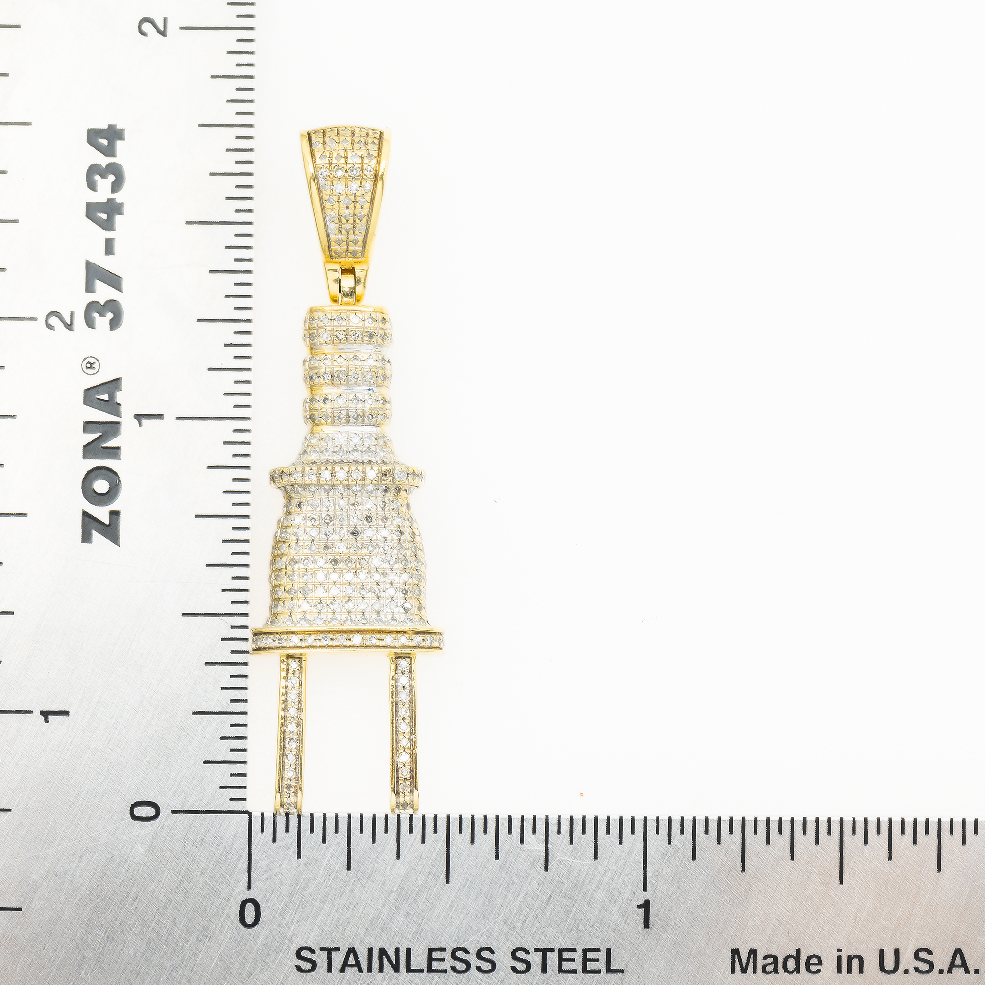 10K GOLD DIAMOND PLUG PENDANT 0.90 CT