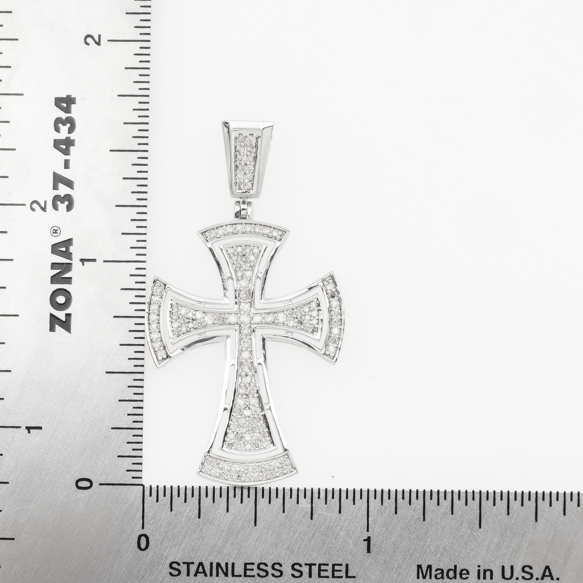 10K GOLD DIAMOND CROSS PENDANT 0.61 CT