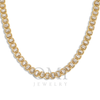 14K GOLD BAGUETTE CLUSTER AND ROUND DIAMOND HALO CHAIN 19.50 CTW