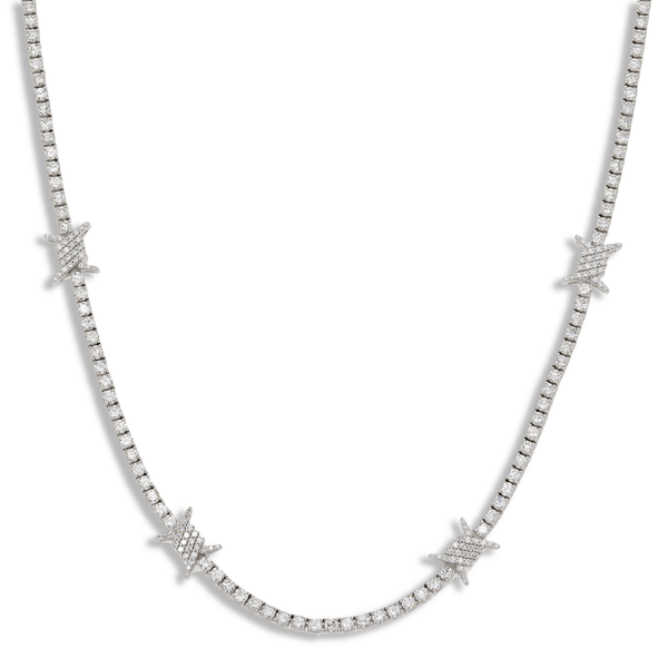 14K GOLD DIAMOND BARBED WIRE TENNIS CHAIN 9.45 CT – OMI Jewelry
