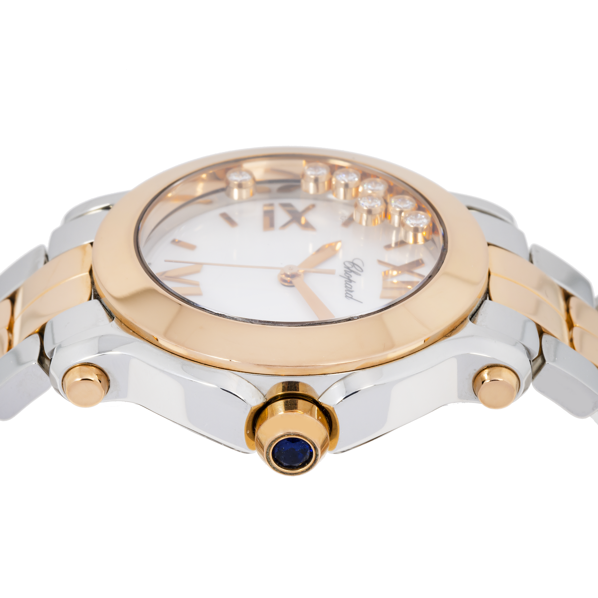 CHOPARD HAPPY SPORT 274189-5007 30MM WHITE DIAL AND ROSE GOLD BEZEL