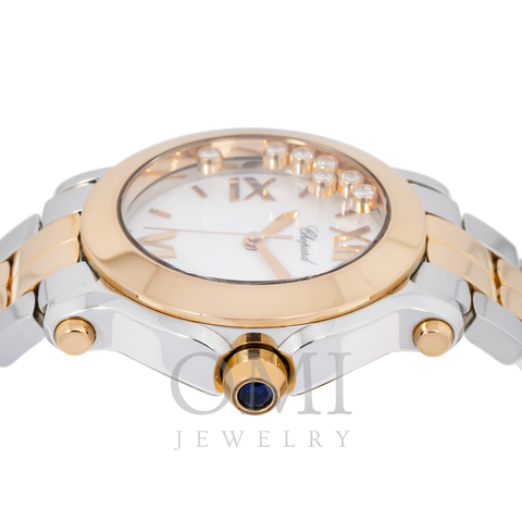 CHOPARD HAPPY SPORT 274189-5007 30MM WHITE DIAL AND ROSE GOLD BEZEL