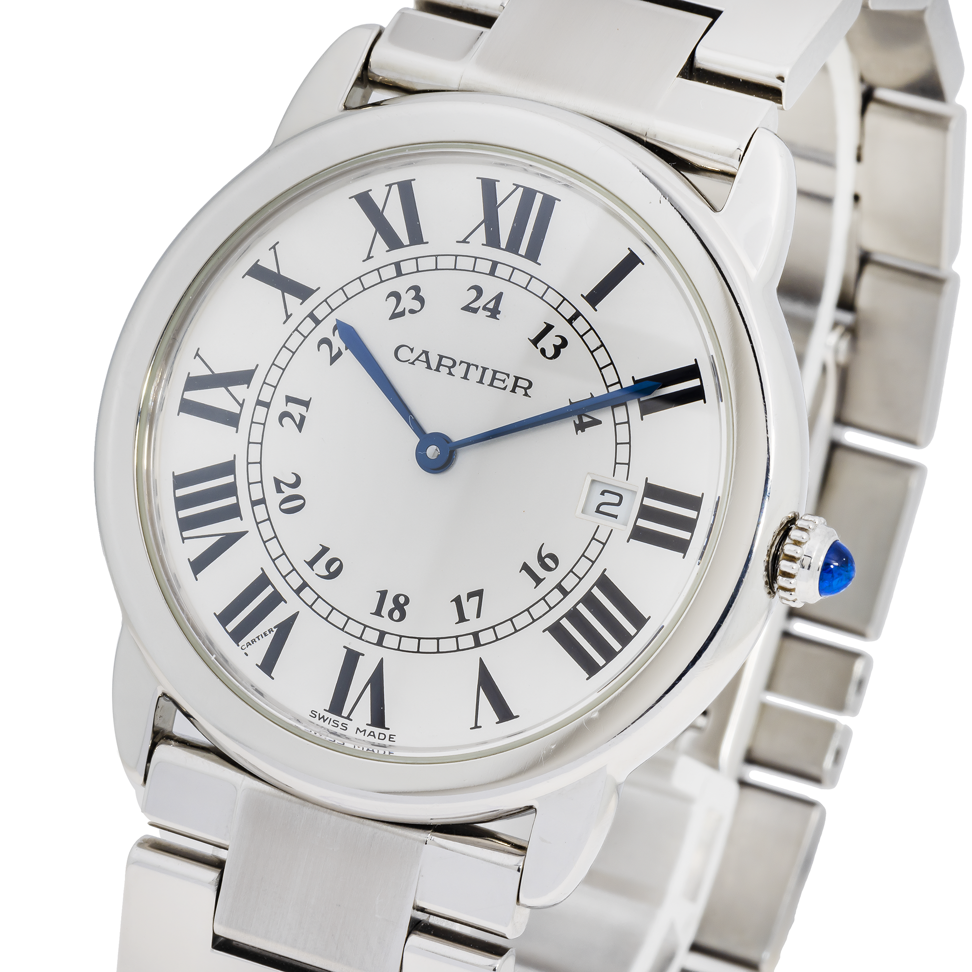 Cartier Ronde Solo 36MM W6701005 Silver Roman Dial Stainless Steel Bracelet