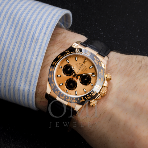 ROLEX OYSTER PERPETUAL COSMOGRAPH DAYTONA 116515LN 40MM PINK DIAL WITH BLACK OYSTERFLEX STRAP