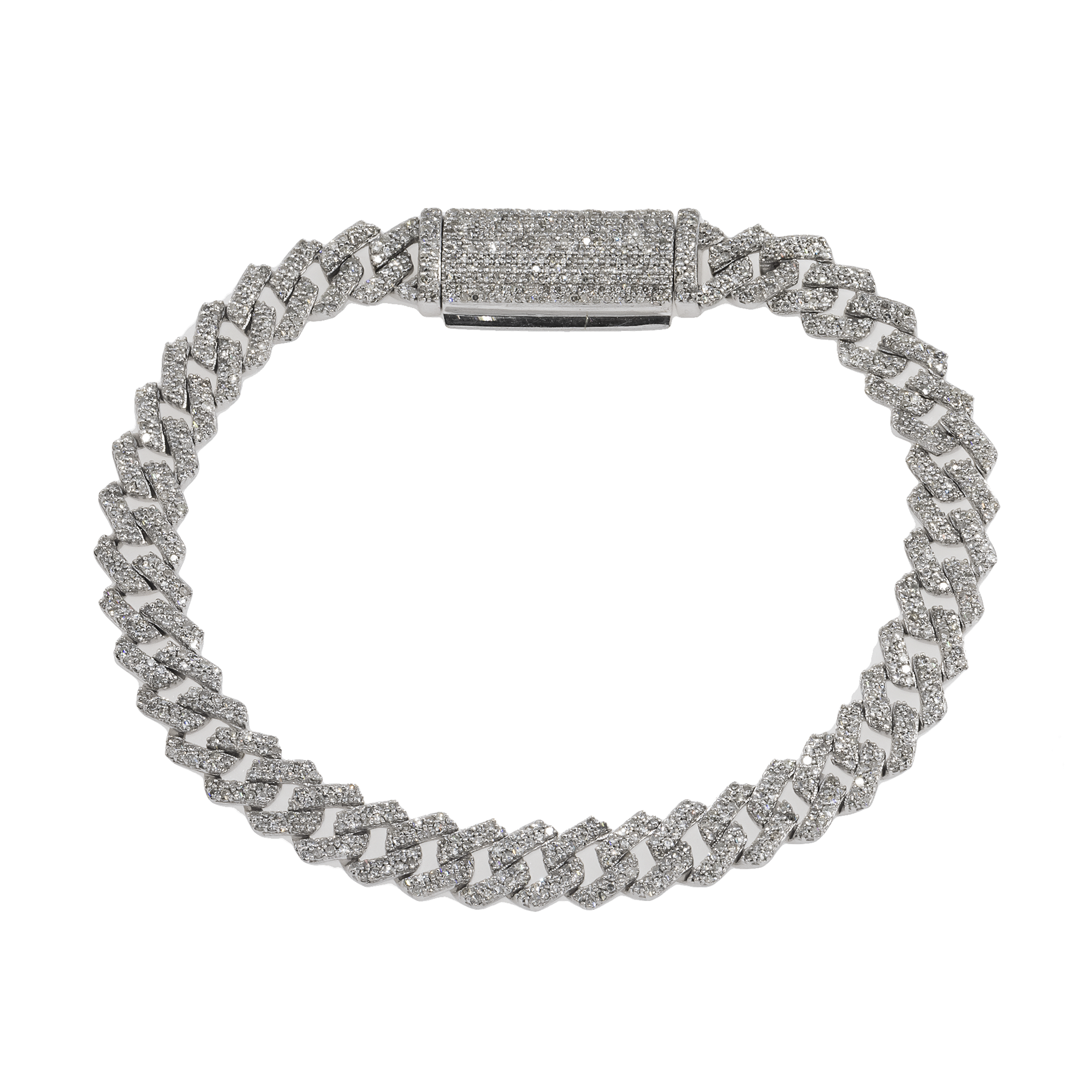 14K GOLD CUBAN LINK BRACELET 4.77 CT DIAMONDS