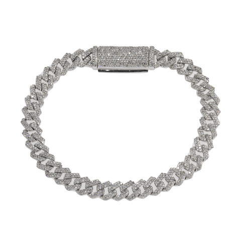 14K GOLD CUBAN LINK BRACELET 4.77 CT DIAMONDS