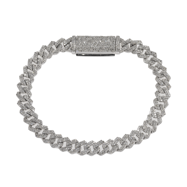 14K GOLD CUBAN LINK BRACELET 4.77 CT DIAMONDS