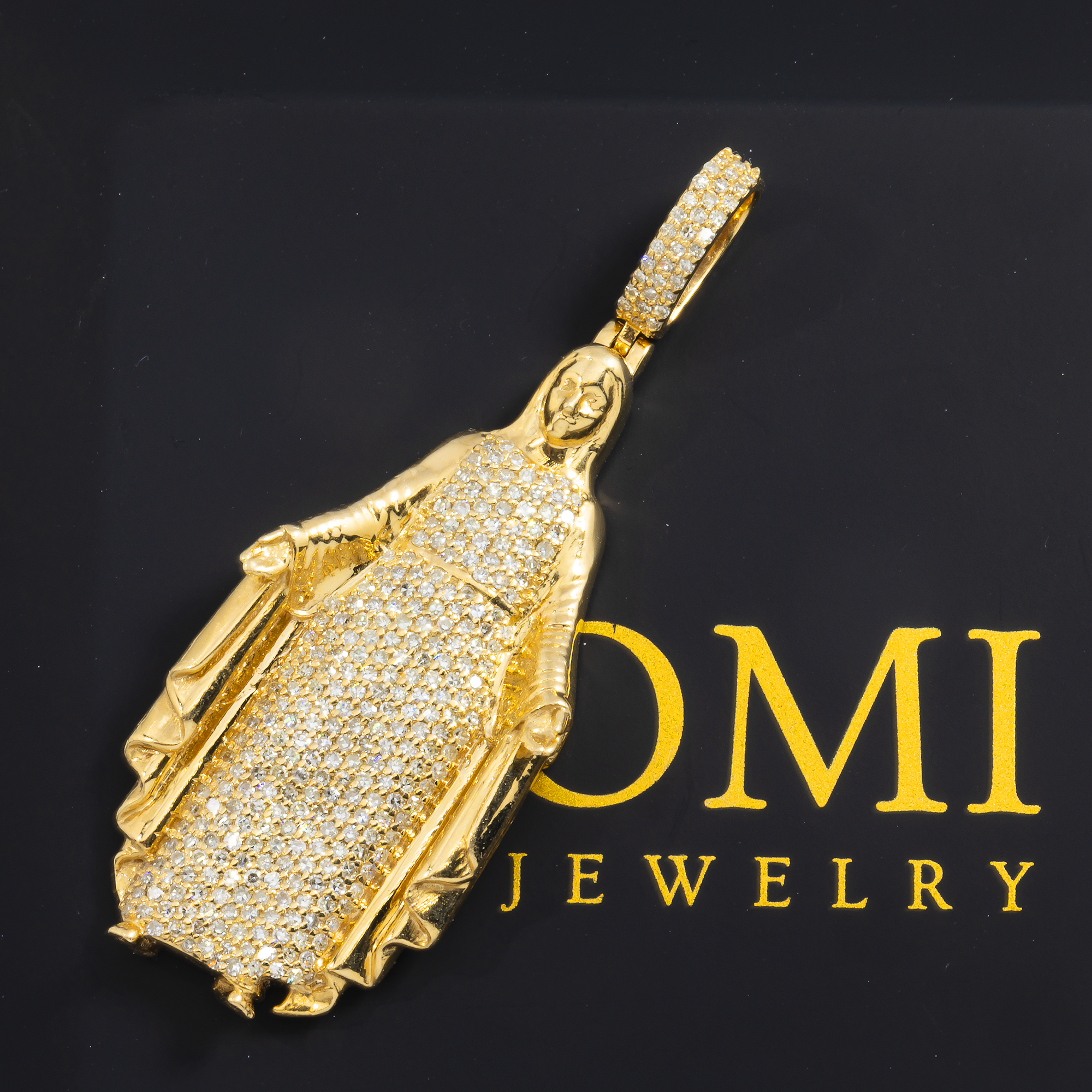 14K GOLD DIAMOND JESUS PENDANT 1.33 CT