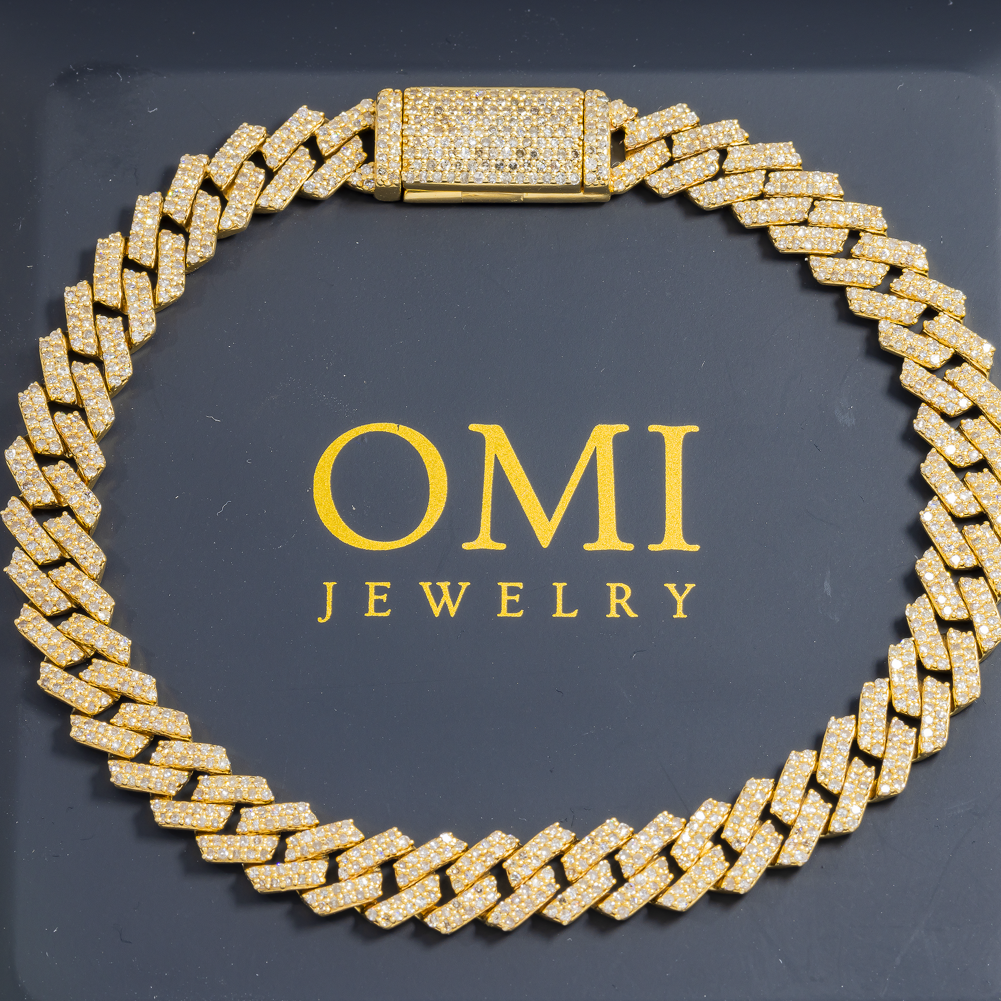 14K GOLD CUBAN LINK BRACELET 4.01 CT DIAMONDS