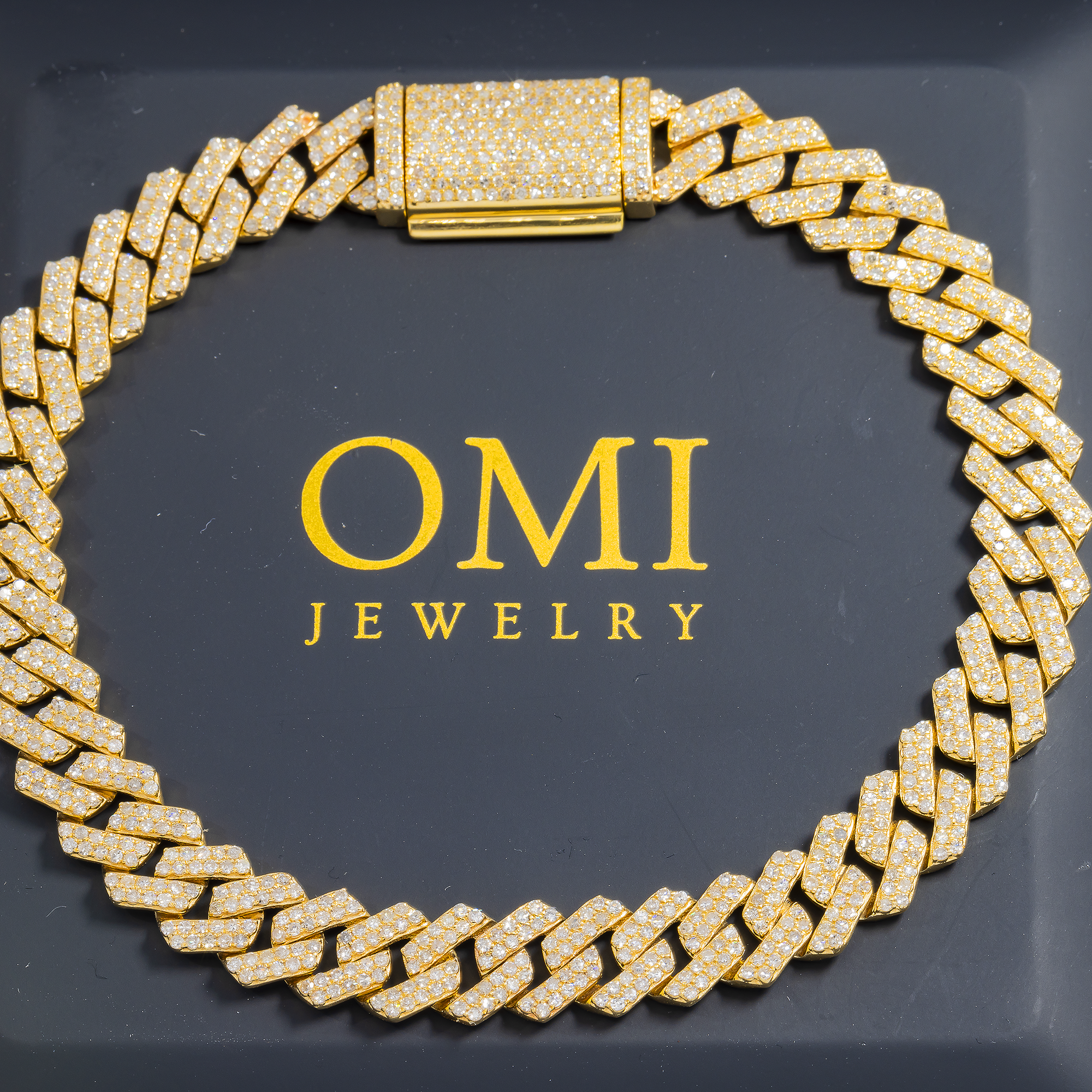 14K GOLD CUBAN LINK BRACELET 5.24 CT DIAMONDS