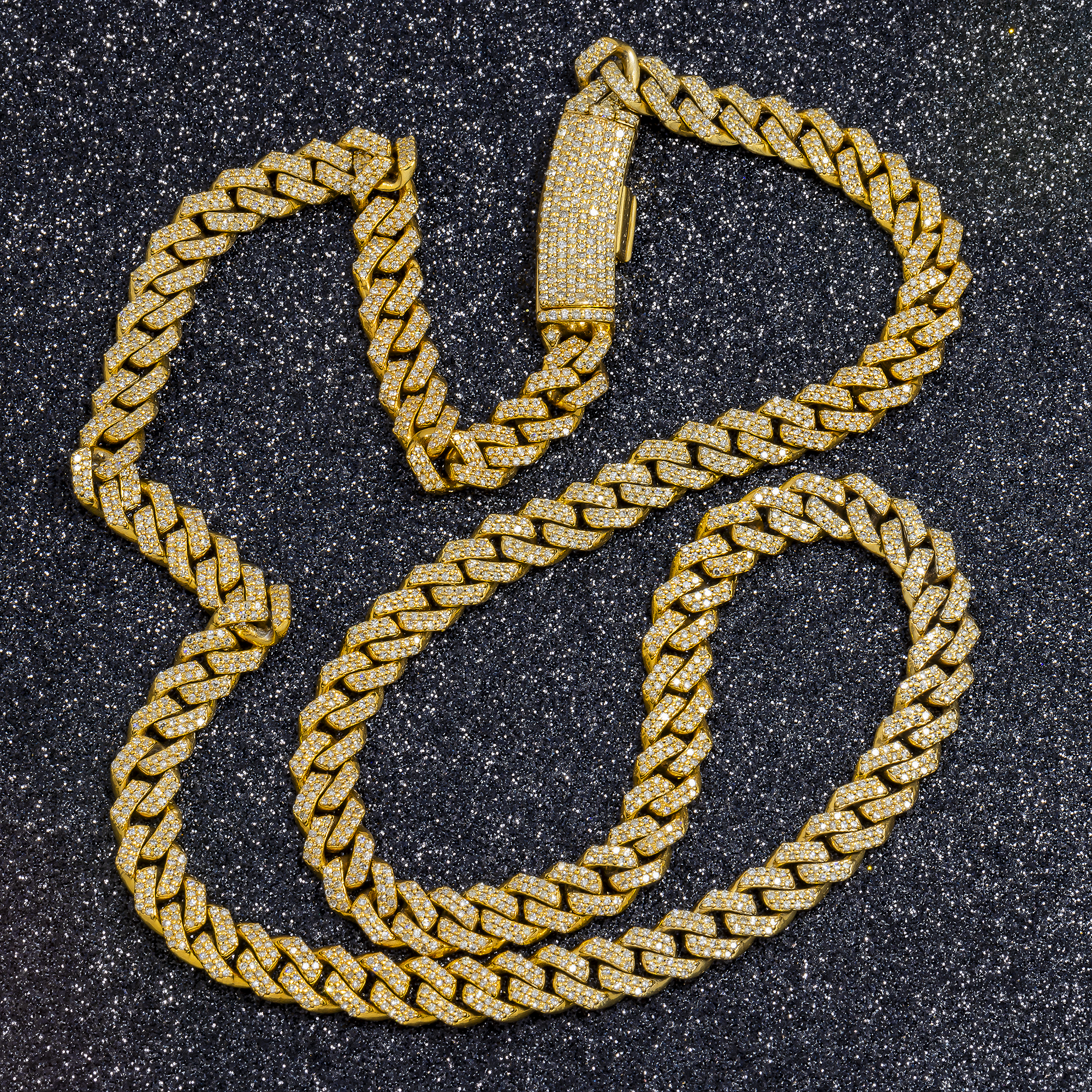 14K GOLD DIAMOND 6.5MM CUBAN LINK CHAIN 7.35 CT